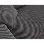 Garance - Straight Sofa - 3-Seater - Corduroy - Dark Grey