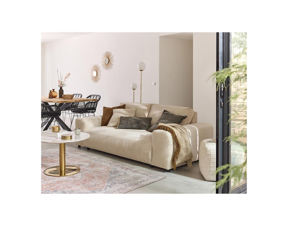 Garance - Straight Sofa - 3-Seater - Corduroy - Beige