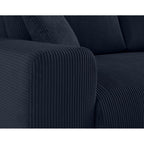 Garance - Straight Sofa - 3 Seater - Corduroy - Midnight Blue