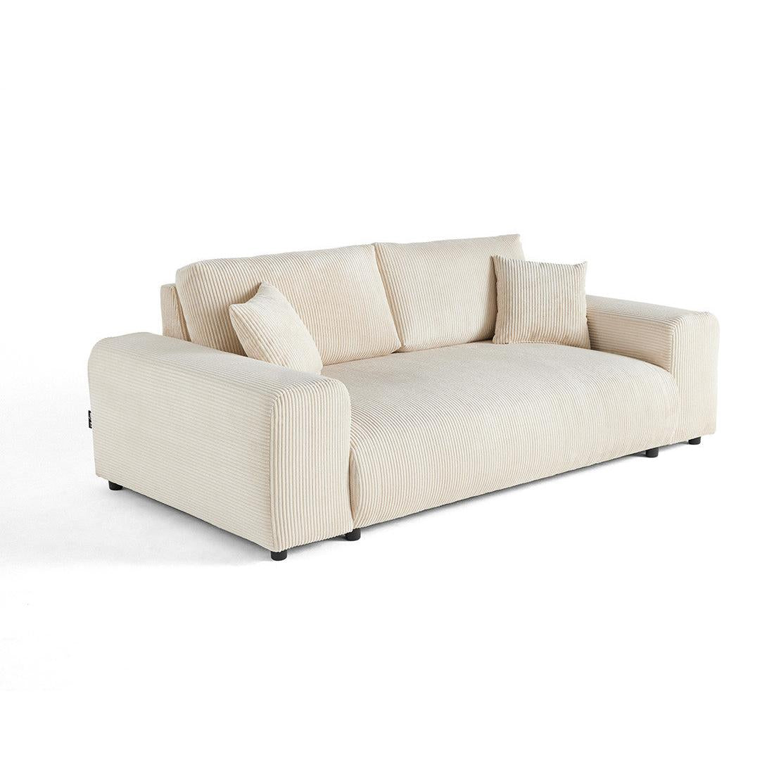 Garance - Straight Sofa - 3-Seater - Corduroy - Beige