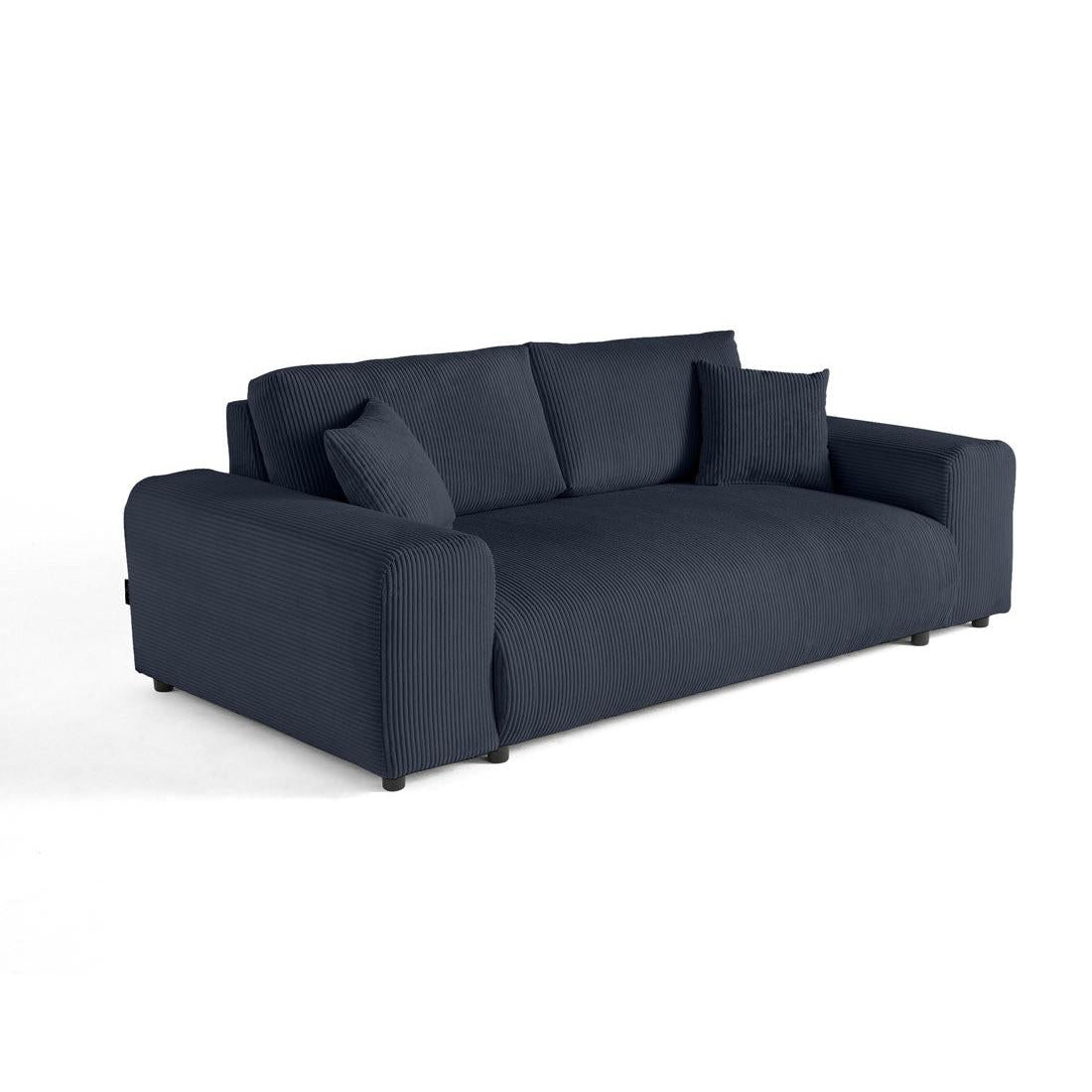 Garance - Straight Sofa - 3 Seater - Corduroy - Midnight Blue