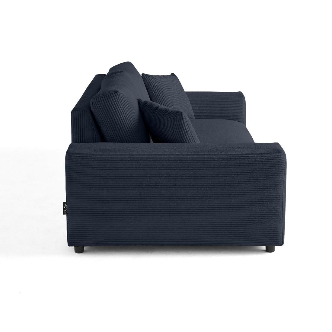 Garance - Straight Sofa - 3 Seater - Corduroy - Midnight Blue
