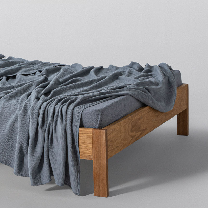 Flat Sheet - In Cotton Gauze 185G/M² - Frost Blue