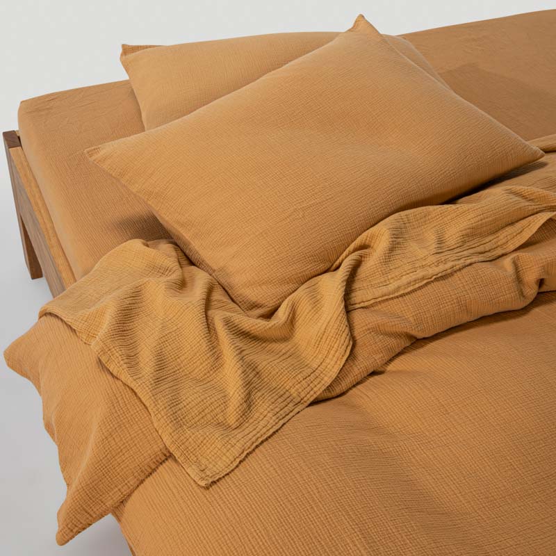2 Pillowcases - In Cotton Gauze 185G/M² - Honey