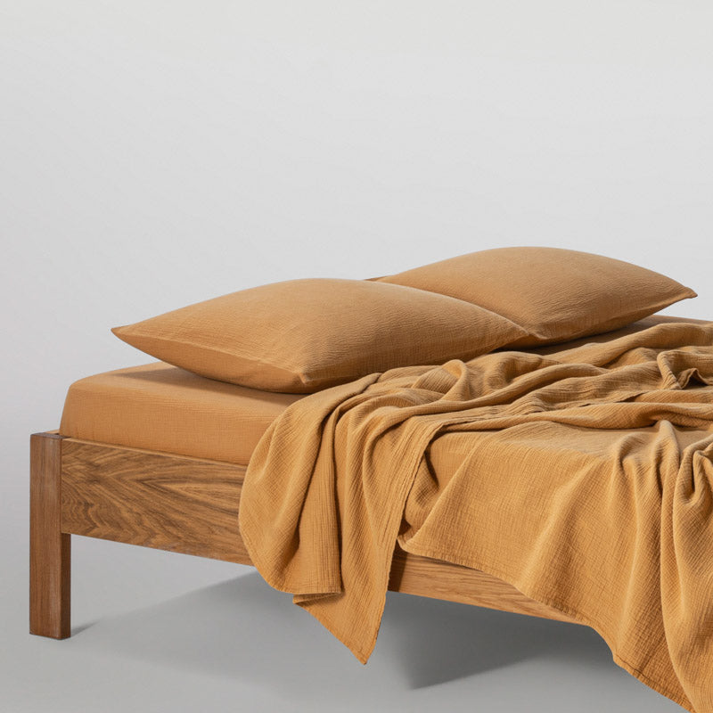 2 Pillowcases - In Cotton Gauze 185G/M² - Honey