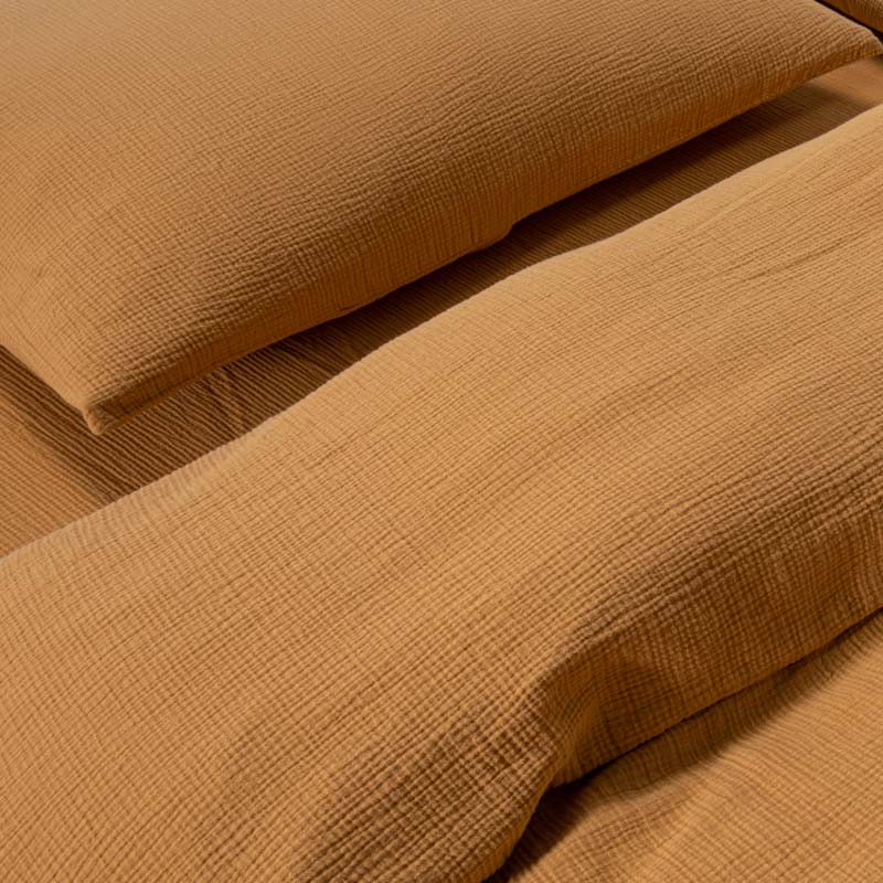 2 Pillowcases - In Cotton Gauze 185G/M² - Honey