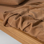 Fitted Sheet - In Cotton Gauze 185G/M² - Hazelnuts