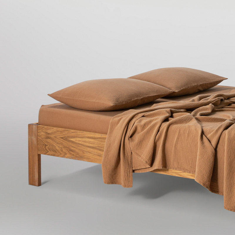 Flat Sheet - In Cotton Gauze 185G/M² - Hazelnuts