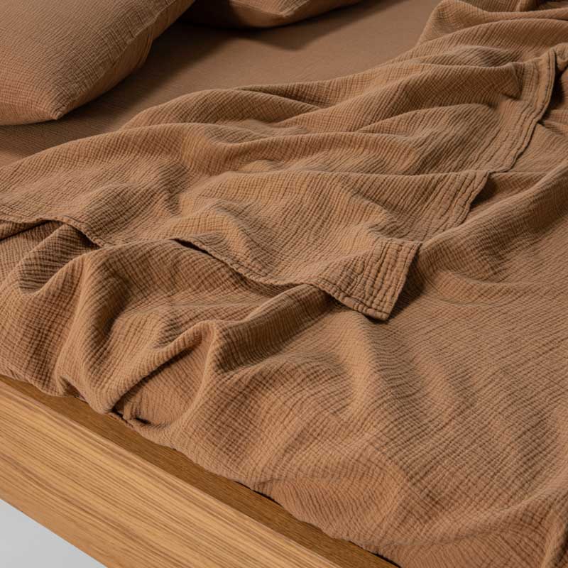 Flat Sheet - In Cotton Gauze 185G/M² - Hazelnuts