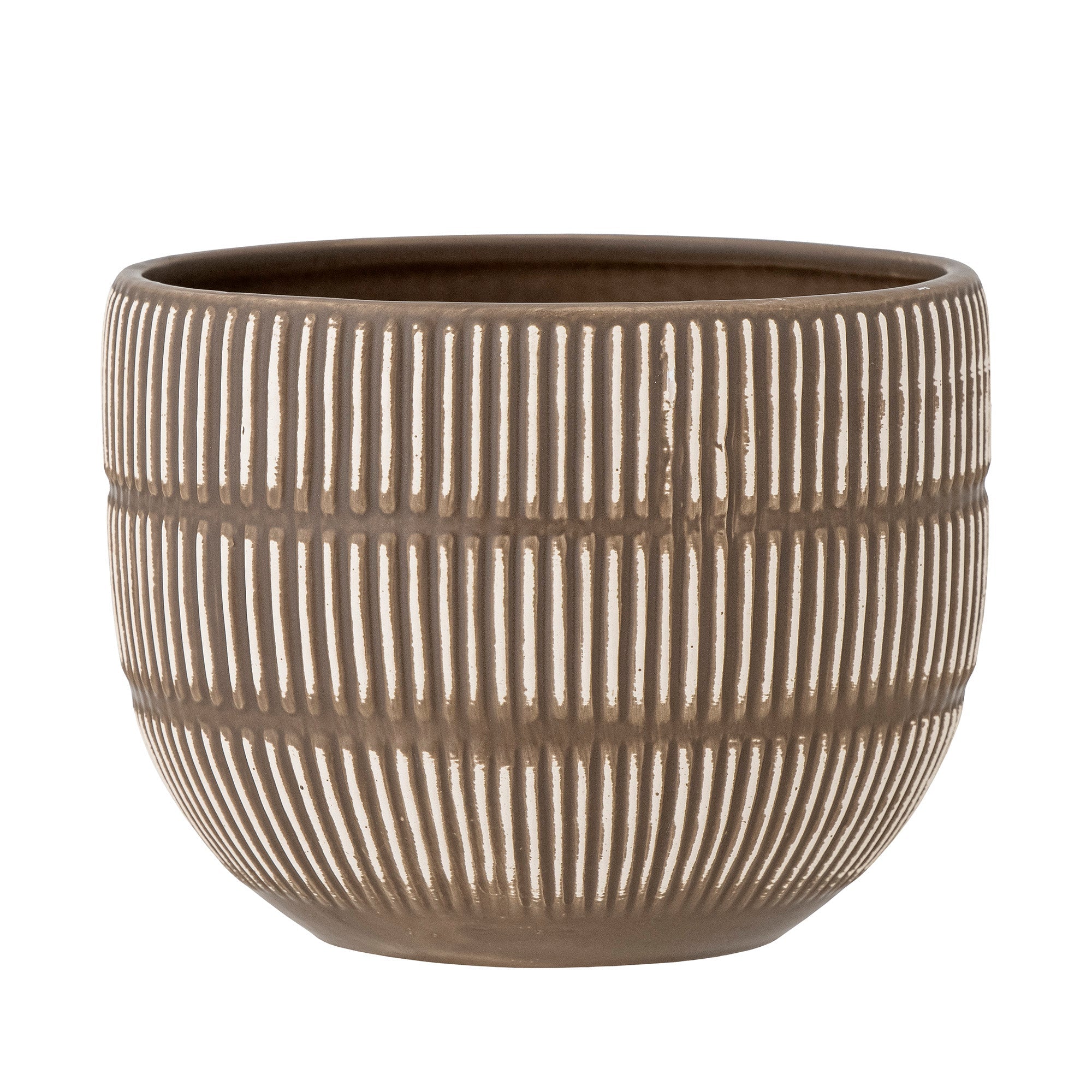 Aiva - Lot de 6 Cache-Pots - Marron - Grès