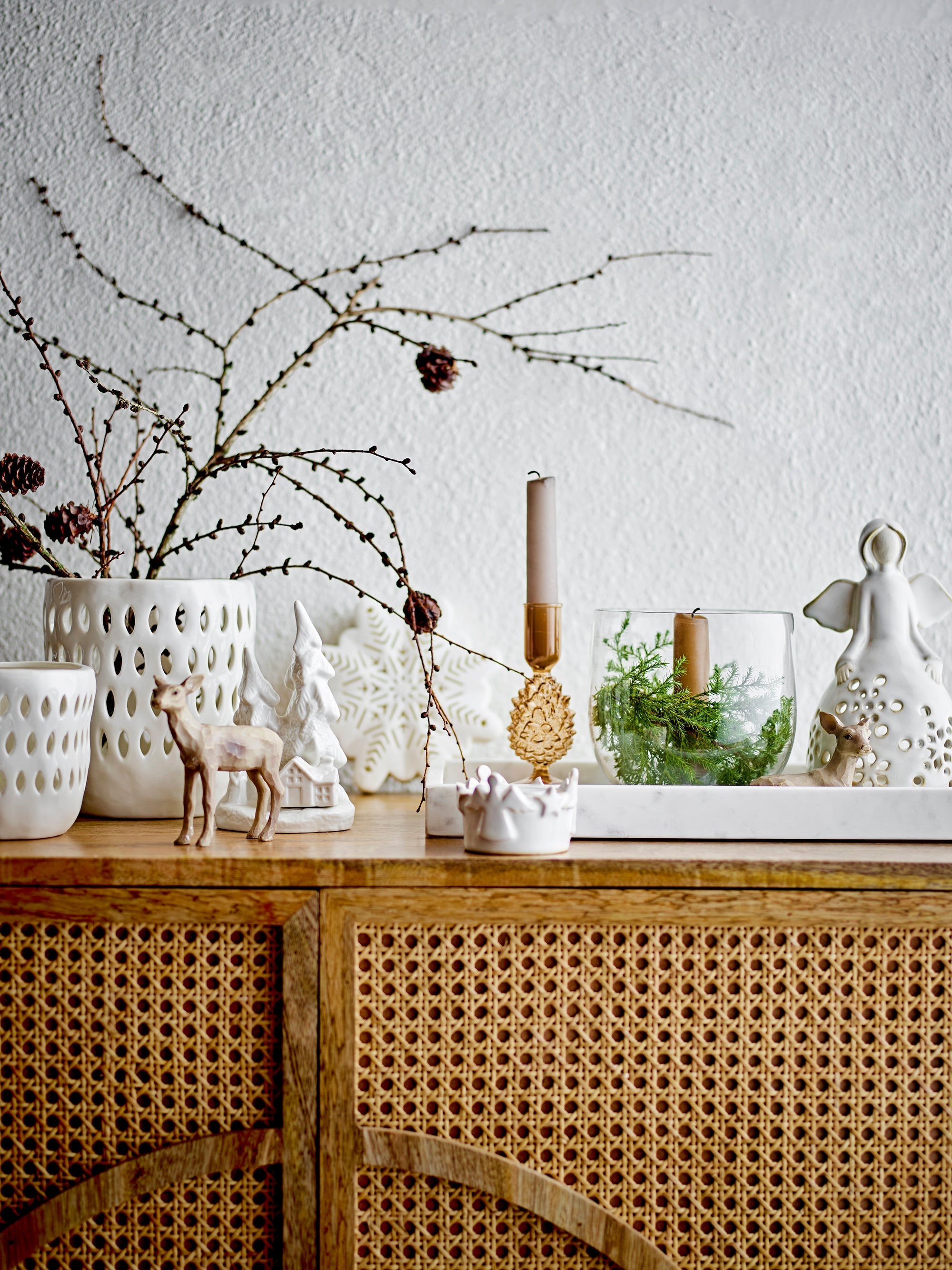 Majsa - Lot de 2 Plateaux - Blanc - Marbre