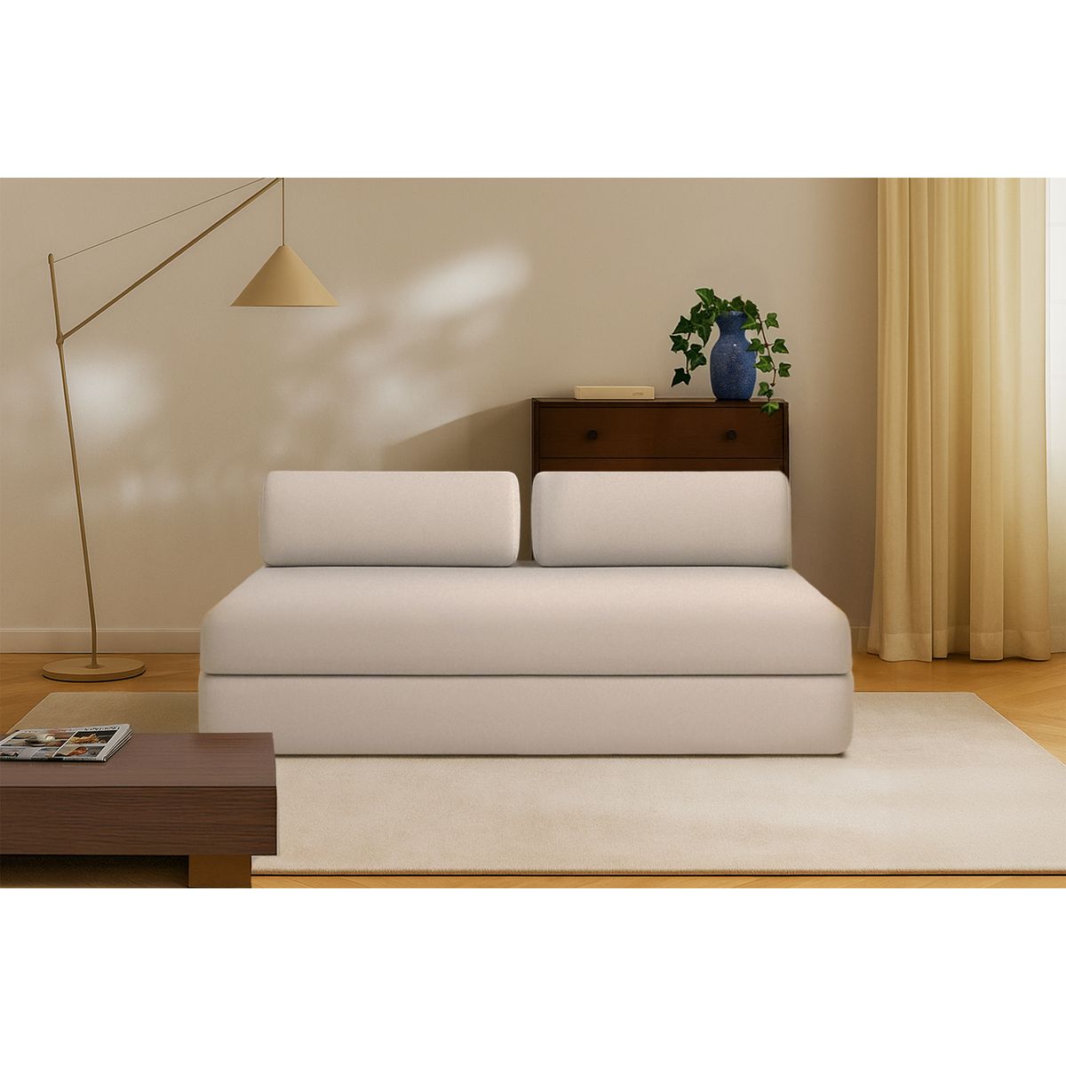 Gemma Straight Sofa - 3 Seater - Smooth Fabric