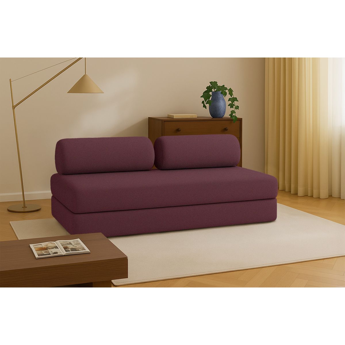 Gemma Straight Sofa - 3 Seater - Smooth Fabric