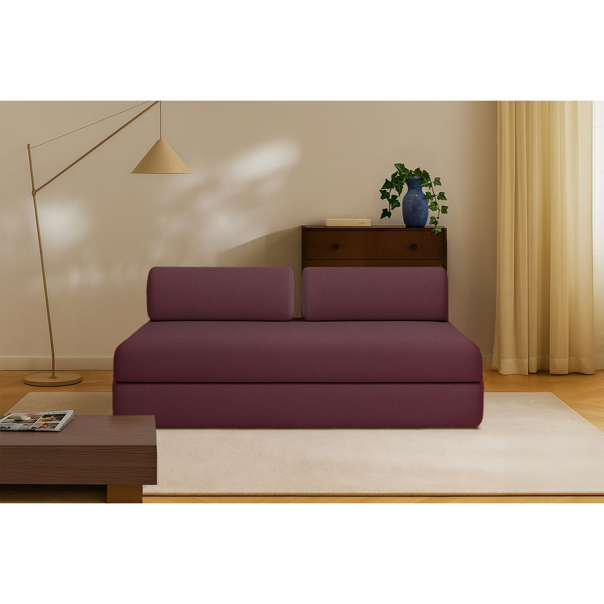 Gemma Straight Sofa - 3 Seater - Smooth Fabric