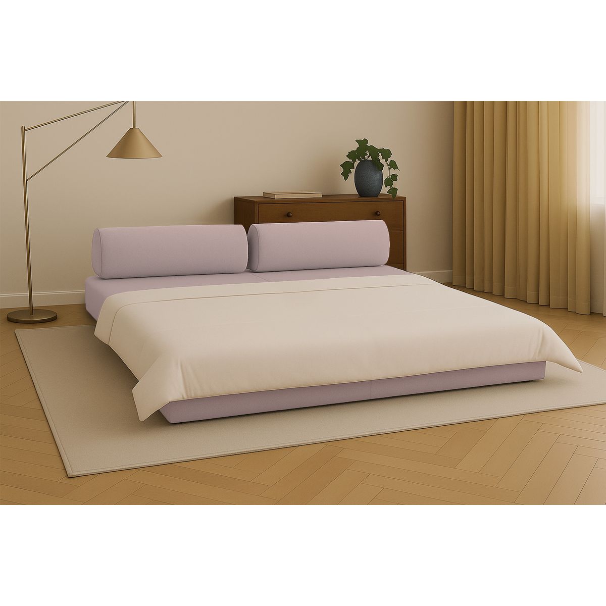 Gemma Straight Sofa - 3 Seater - Smooth Fabric