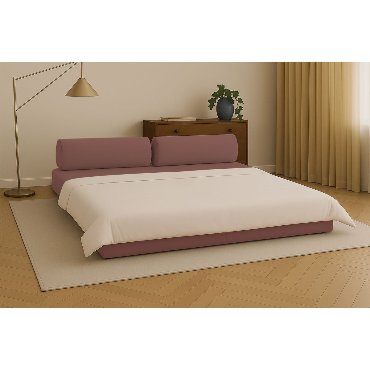 Gemma Straight Sofa - 3 Seater - Smooth Fabric