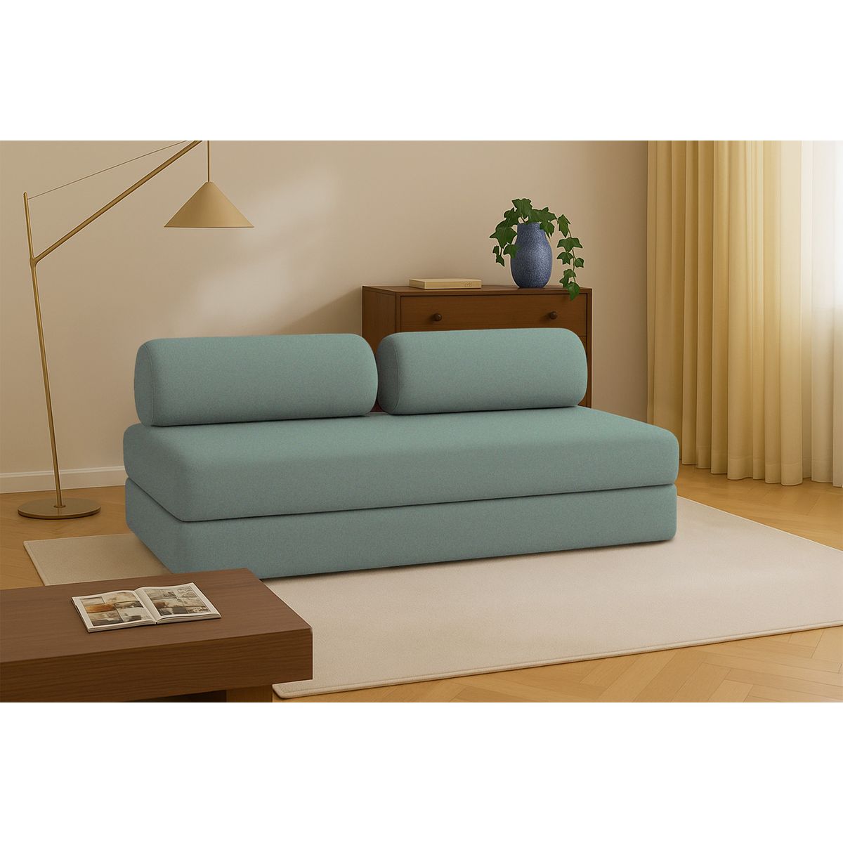 Gemma Straight Sofa - 3 Seater - Smooth Fabric