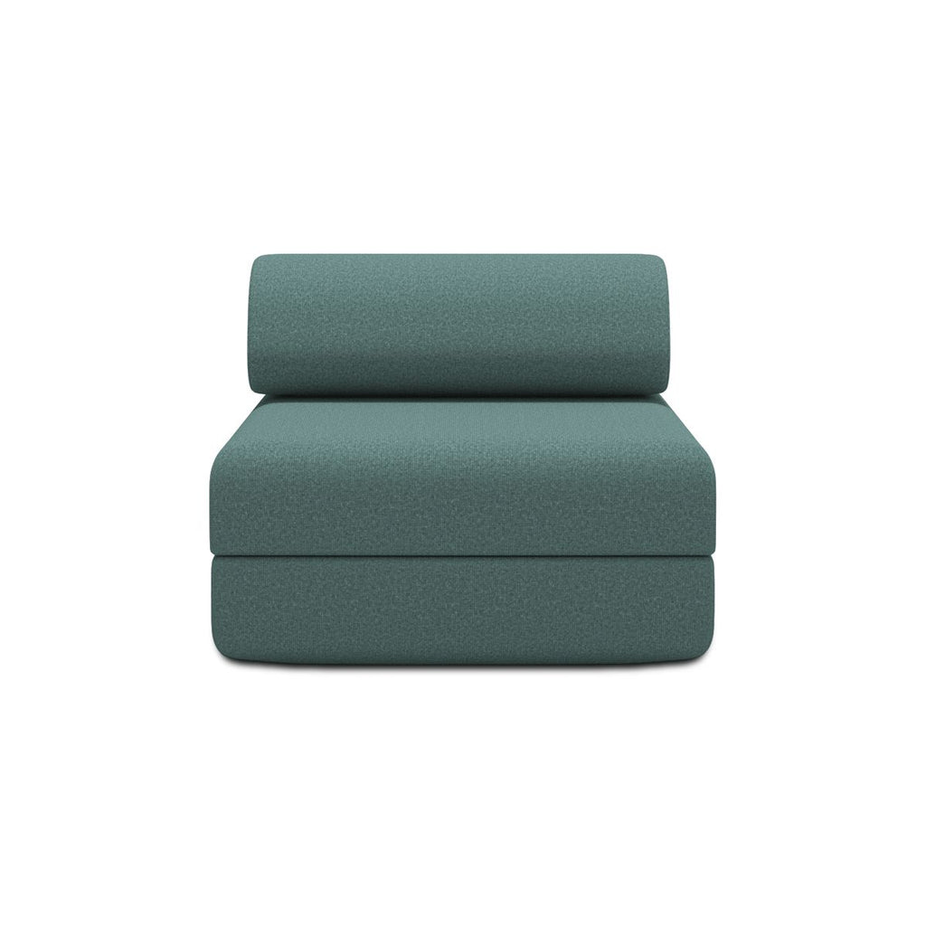 Sofá 2 Plazas Modular - Tejido Exterior A Rayas - Blanco Y Verde Oscuro