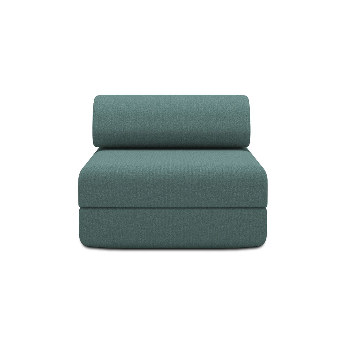 Sofá 2 Plazas Modular - Tejido Exterior A Rayas - Blanco Y Verde Oscuro