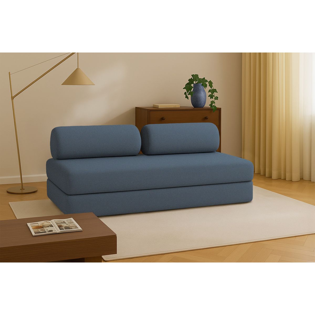 Gemma Straight Sofa - 3 Seater - Smooth Fabric