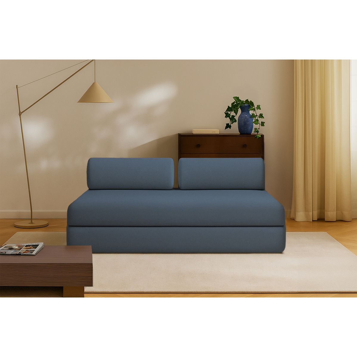Gemma Straight Sofa - 3 Seater - Smooth Fabric