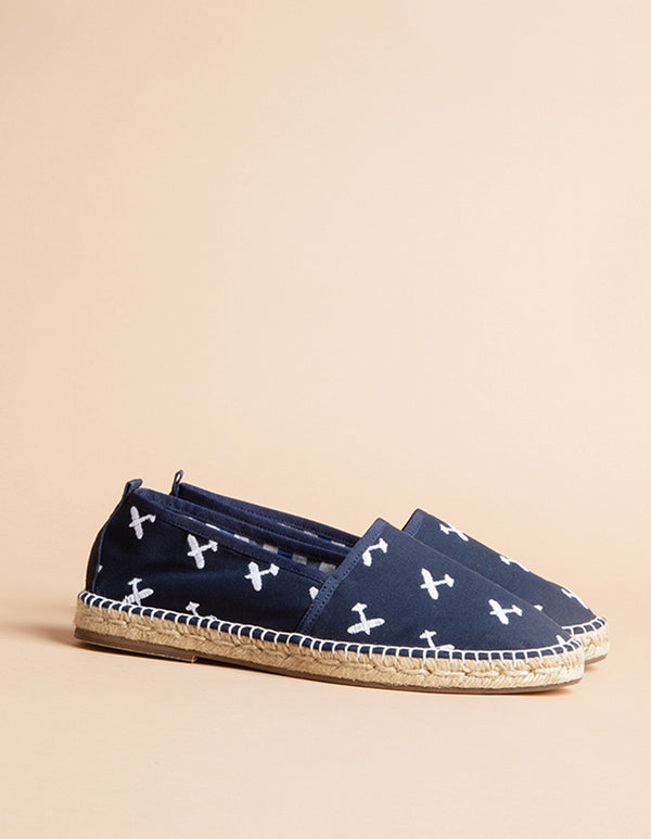 Espadrilles Plate Georges - Toile Marine - Homme