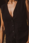 Gilet Marcel Lin Viscose Noir