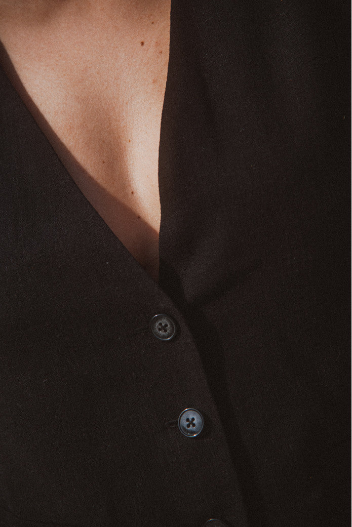 Gilet Marcel Lin Viscose Noir