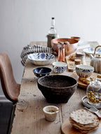 Camellia - Lot de 12 Assiettes Creuses - Bleu - Porcelaine