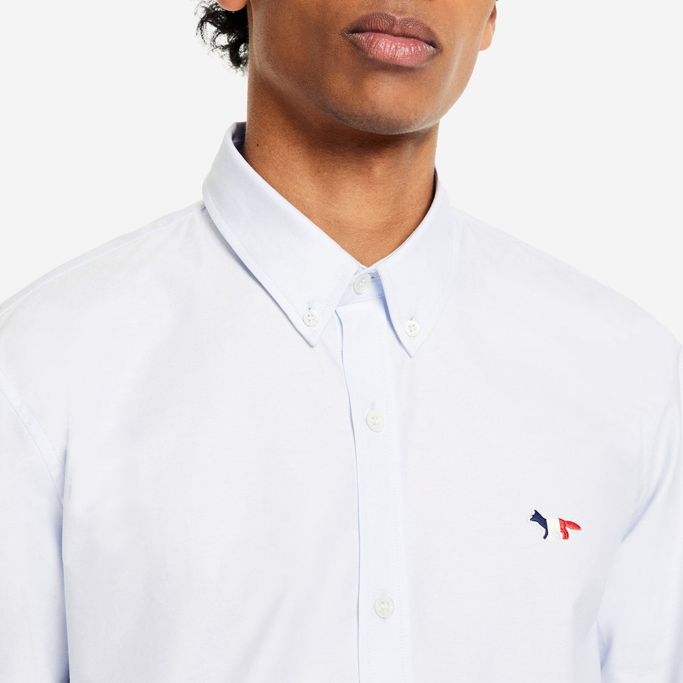 Maison Kitsuné - Camisa clásica con parche de zorro tricolor - Negro - Hombres