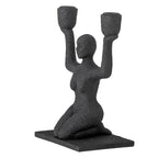 Lucie - Candle Holder - Black - Polyresin