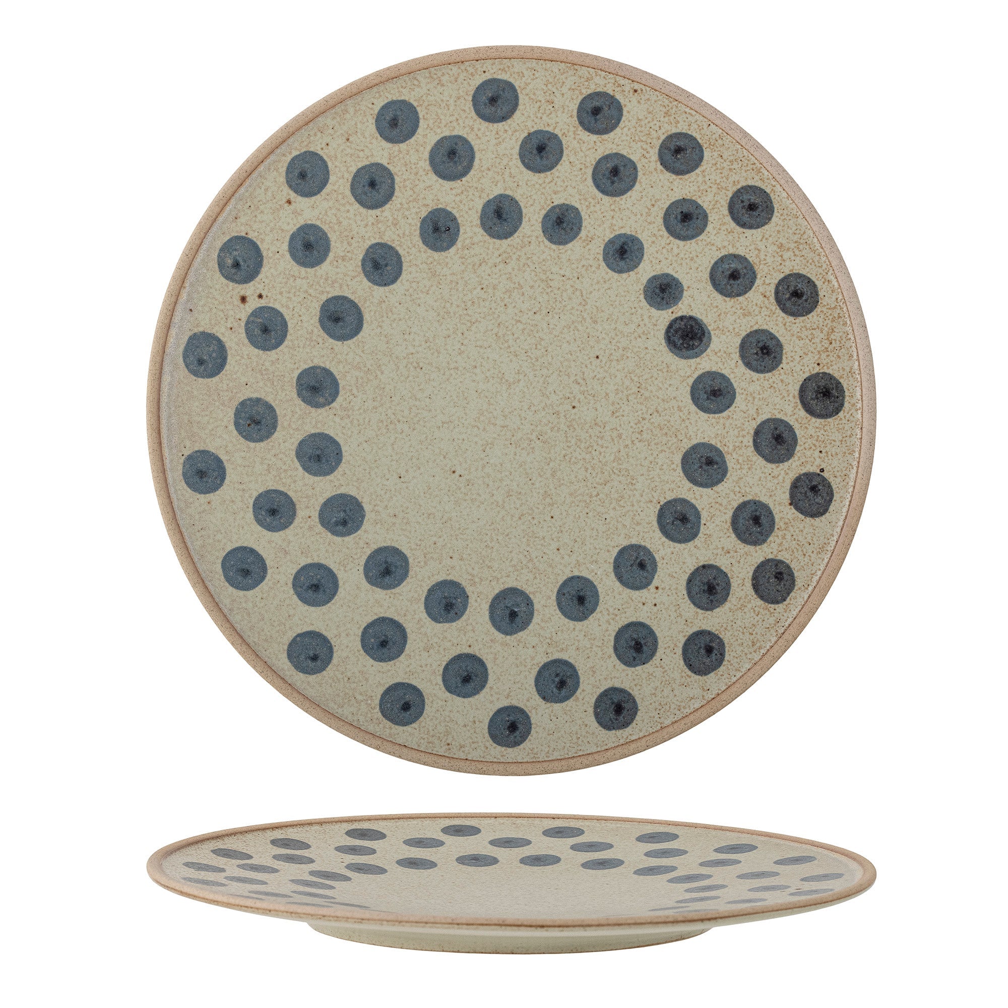Tinni - Lot de 12 Assiettes - Bleu - Grès
