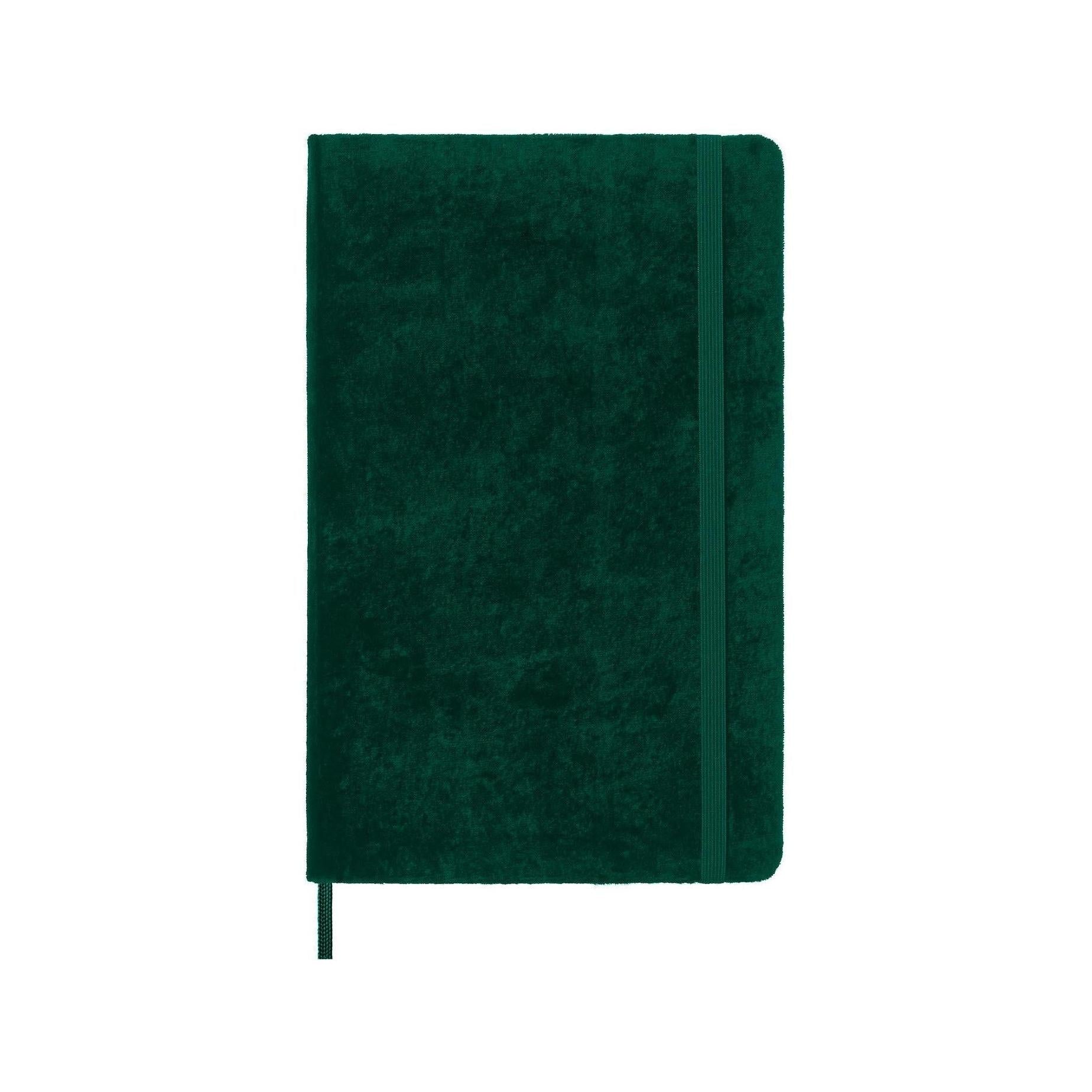 Carnet Textile Large 13X21 - Pages Lignées - Vert Bouteille