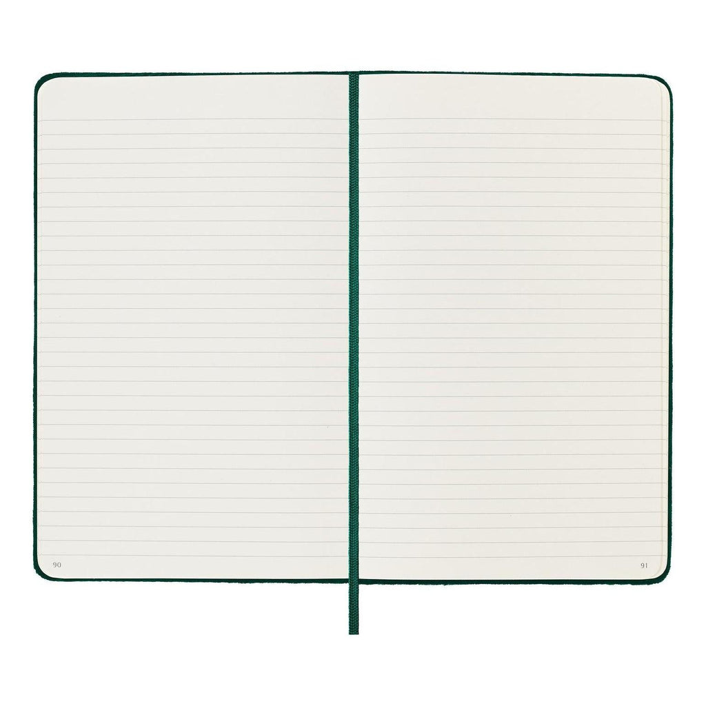Carnet Textile Large 13X21 - Pages Lignées - Vert Bouteille