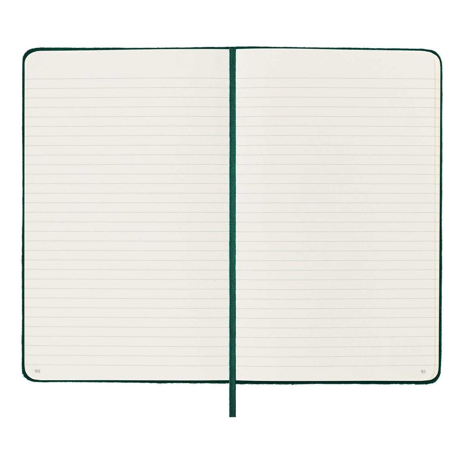 Carnet Textile Large 13X21 - Pages Lignées - Vert Bouteille