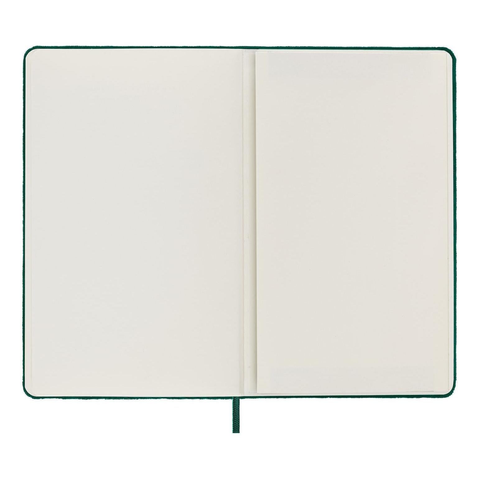 Carnet Textile Large 13X21 - Pages Lignées - Vert Bouteille
