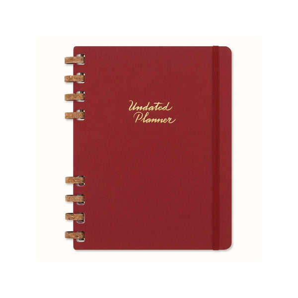 Agenda Spirale Sans Dates Xl 20,4X25,2 - Sans Dates - Rouge Cerise