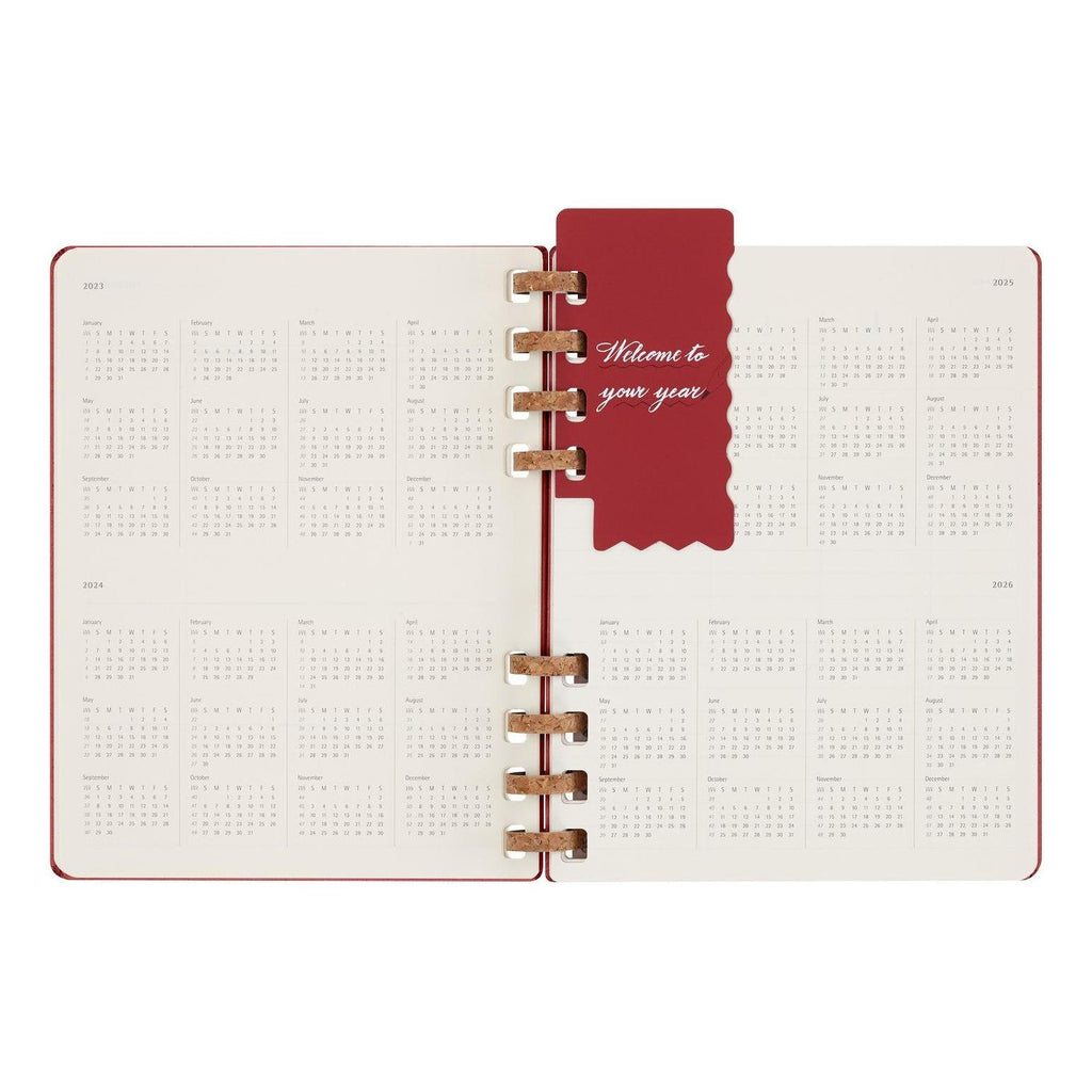 Agenda Sans Date - Pp - Polypropylène - Rouge Cerise