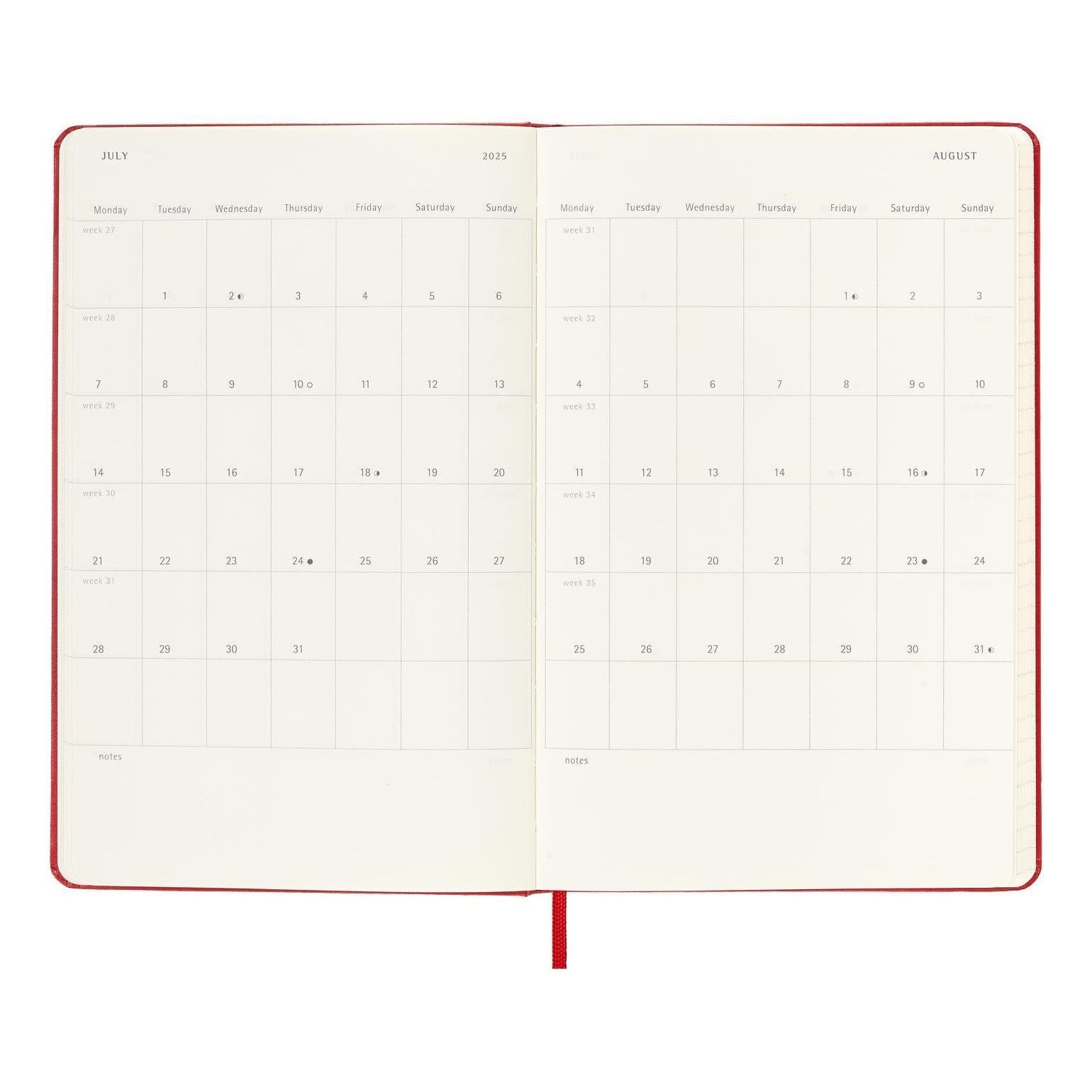 Diary - 12 Months - PP - Polypropylene - Scarlet Red
