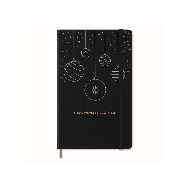 Carnet Fêtes Large 13X21 - Pages Lignées - Noir