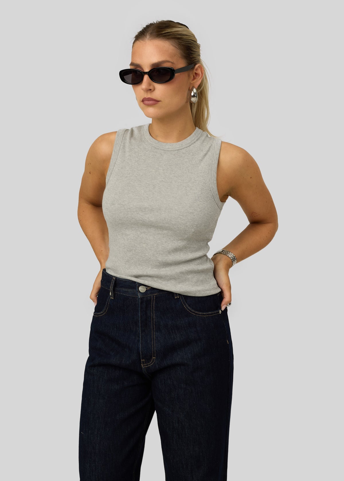 Tanktop Kurt High-Neck – Grey