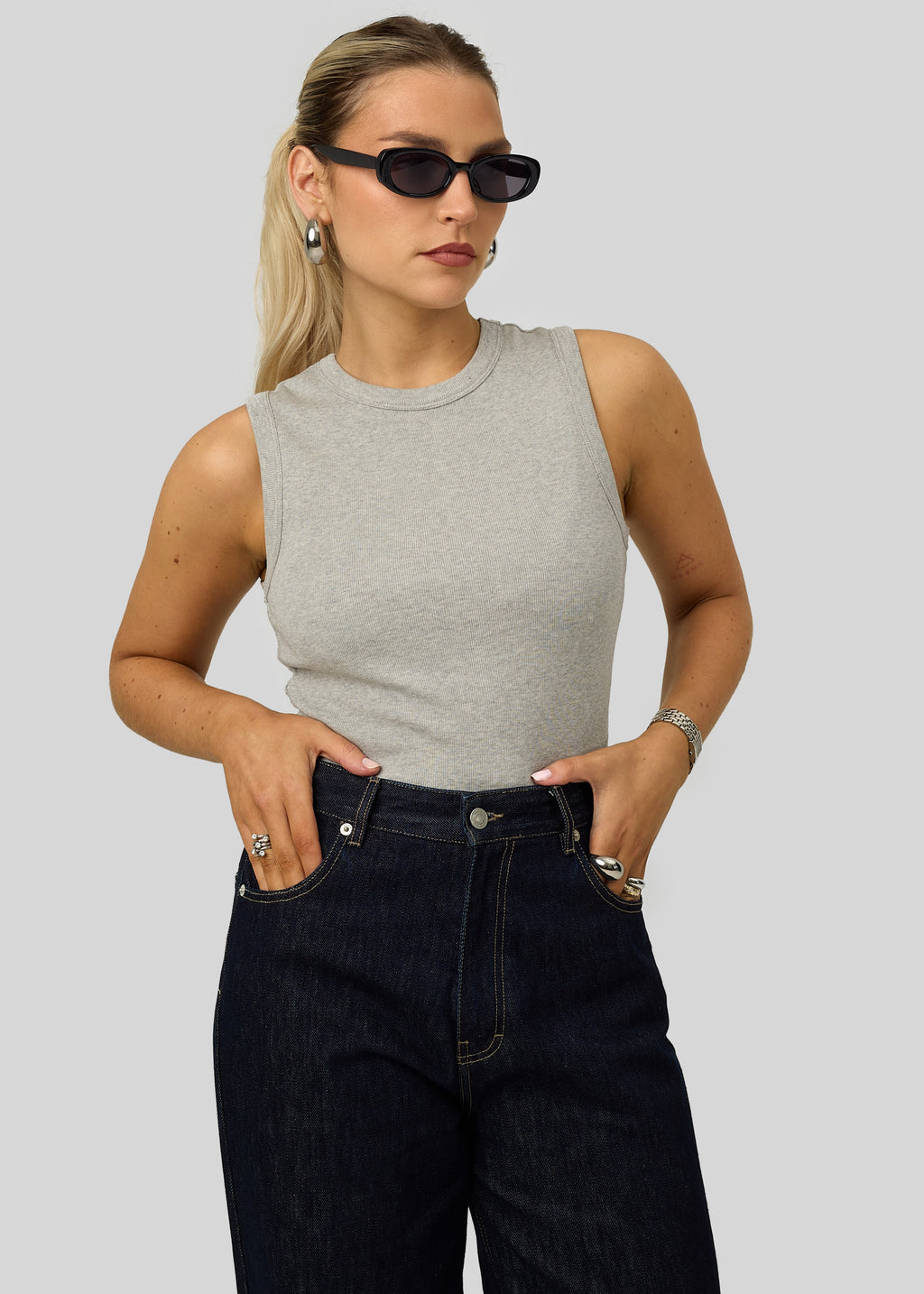Tanktop Kurt High-Neck – Grey