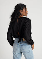 Blusa Halo Satin - Negra