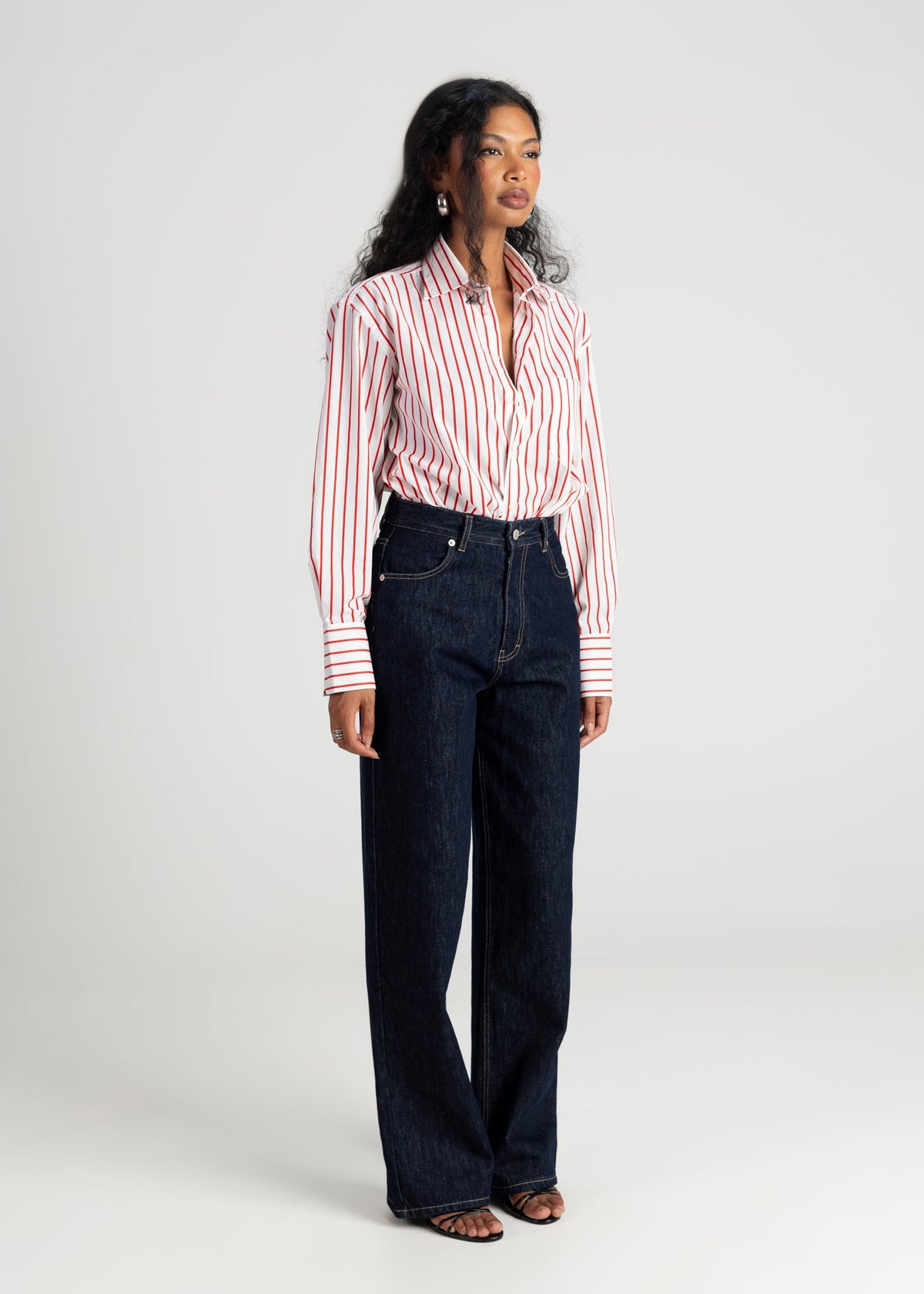 Hemdbluse The Boyfriend Oversized – Red & White Stripes