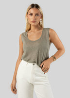 Top Linen - Green