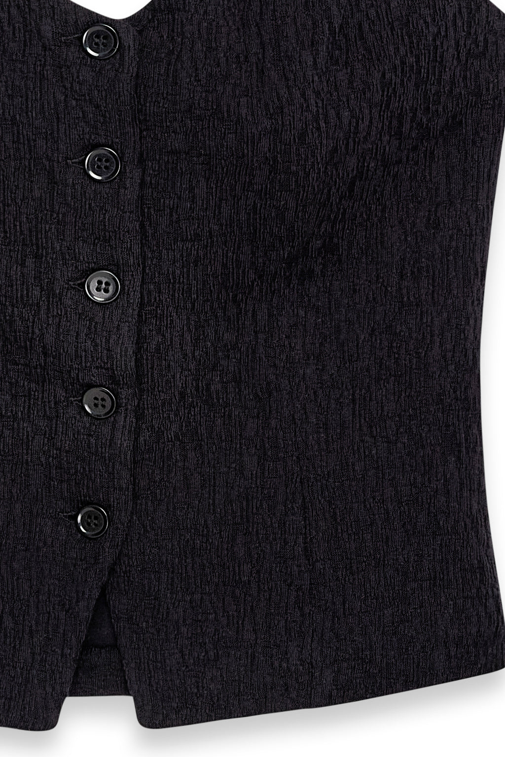 Top Halterneck Structure Button - Noir