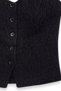 Top Halterneck Structure Button - Noir