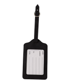 Etiquette a bagages GYL noire vue dos carte identification fond transparent