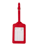 Etiquette a bagages GYL rouge vue dos carte identification fond transparent
