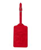Etiquette a bagages GYL rouge vue face logo fond transparent